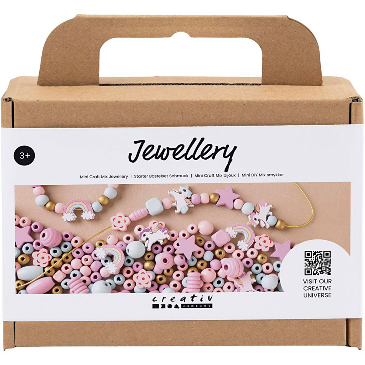 CREATIV COMPANY Jewellery Mini Craft Mix 18.6cm x 5cm x 13.2cm (7.32in x 1.96in x 5.19in) - Pastel colours