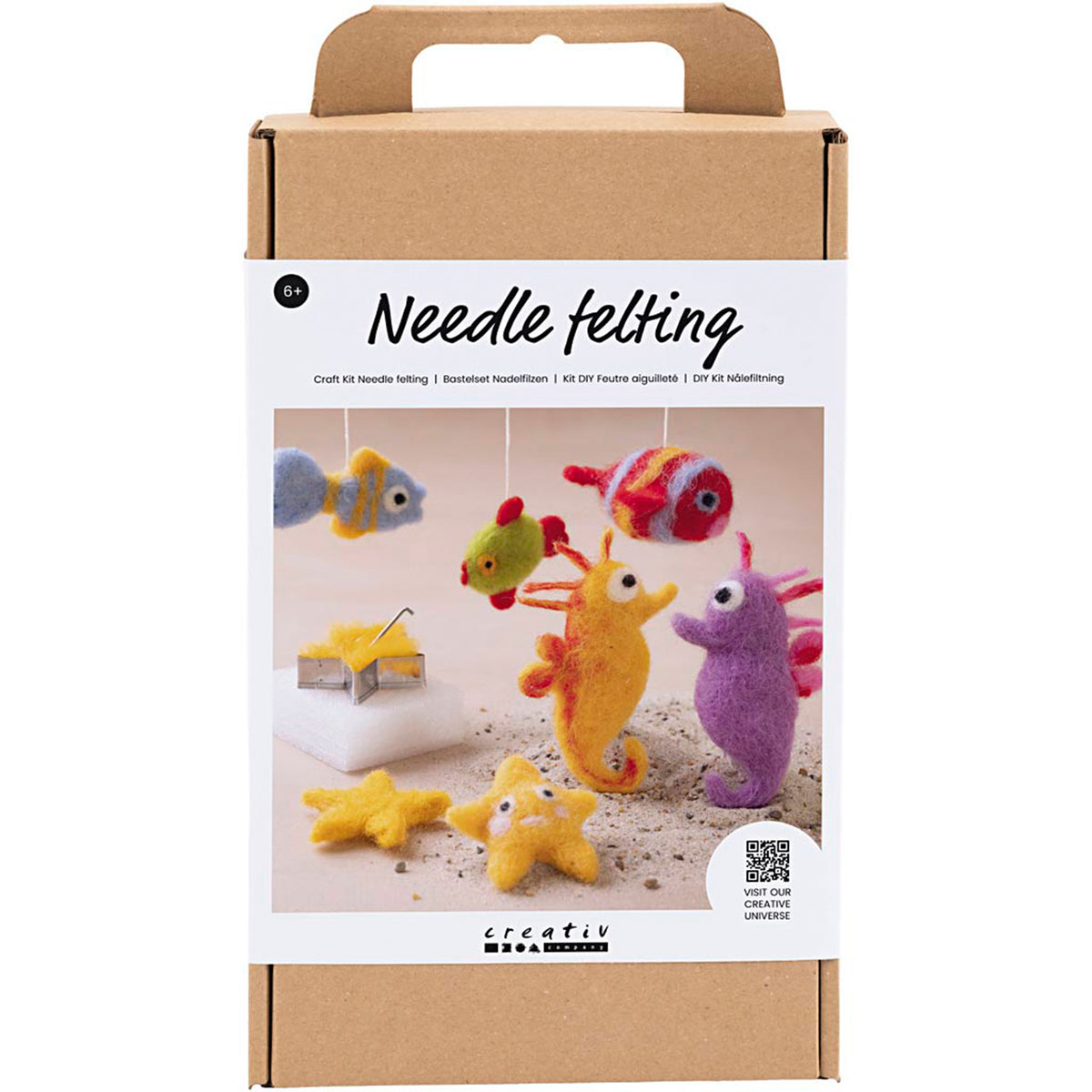 CREATIV COMPANY Needle Felting Craft Kit 18.6cm x 5cm x 31.4cm (7.32in x 1.96in x 12.36in) - Animals in water