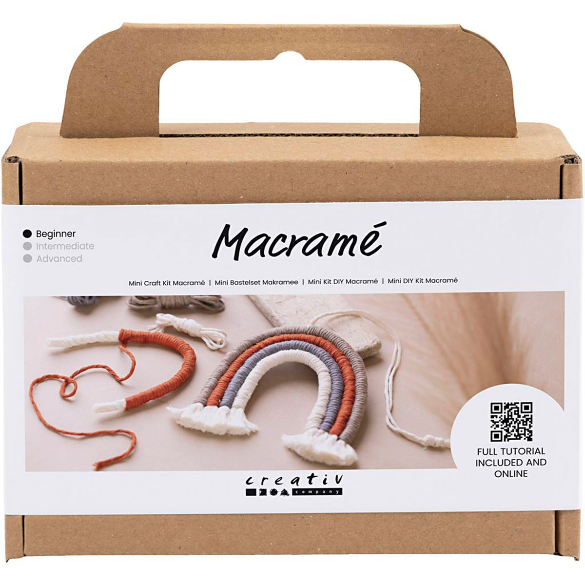 CREATIV COMPANY Macramé Mini Craft Kit 18.6cm x 5cm x 13.2cm (7.32in x 1.96in x 5.19in) - Rainbow