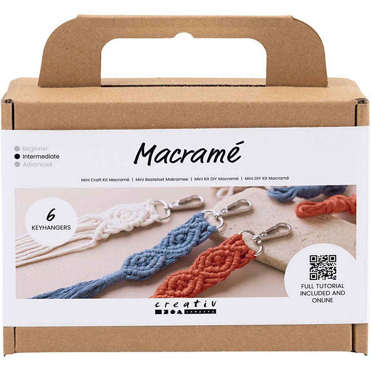 CREATIV COMPANY Macramé Mini Craft Kit 18.6cm x 5cm x 13.2cm (7.32in x 1.96in x 5.19in) - Keyrings
