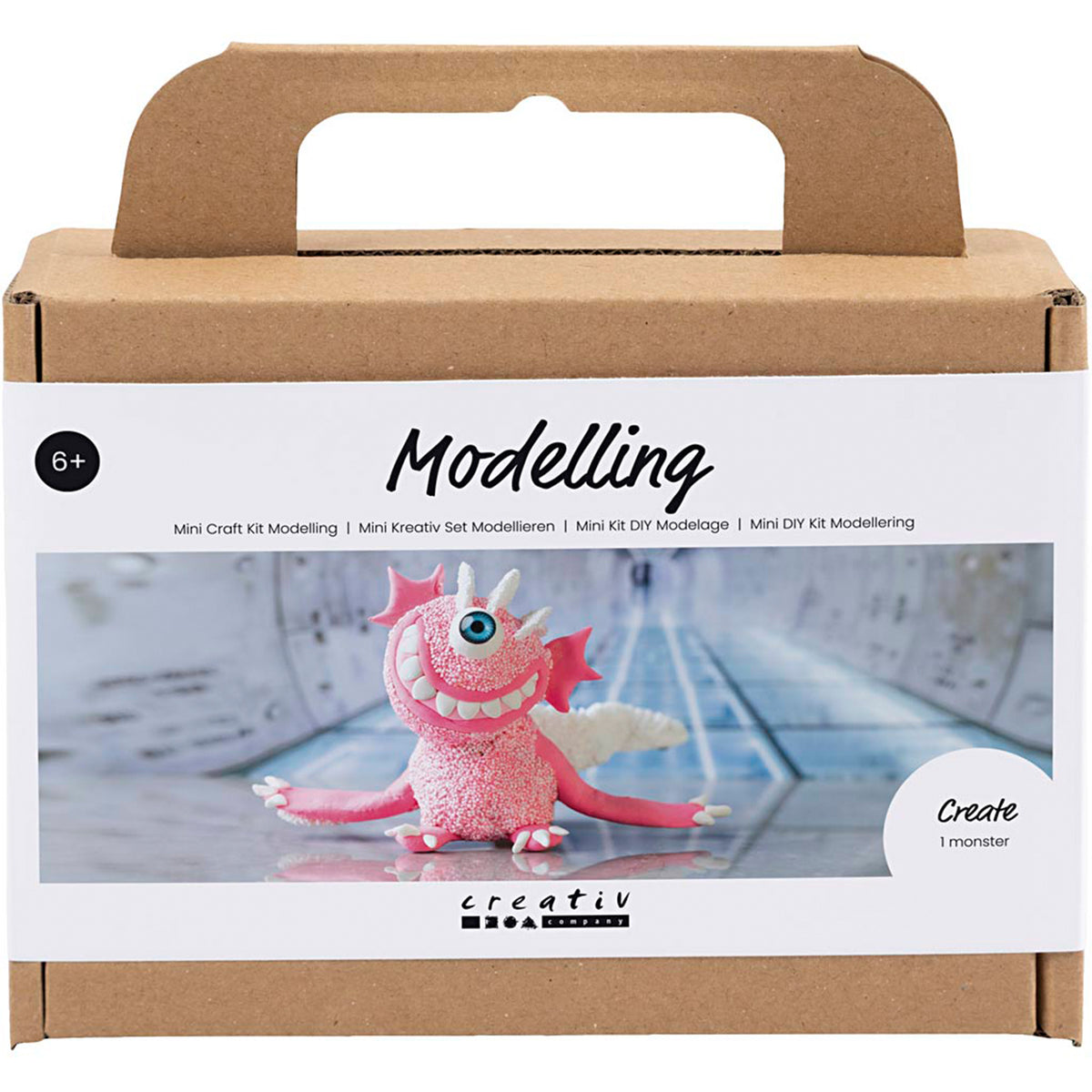 CREATIV COMPANY Mini Craft Kit 18.6cm x 5cm x 13.2cm (7.32in x 1.96in x 5.19in) - Monster Sally, light pink