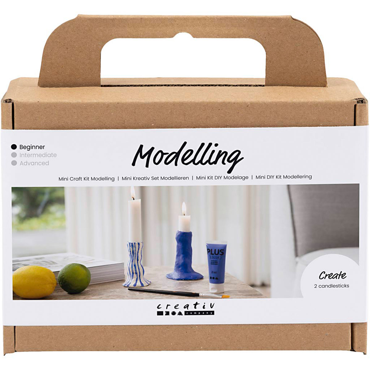 CREATIV COMPANY Mini Craft Kit 18.6cm x 5cm x 13.2cm (7.32in x 1.96in x 5.19in) - Candle Holder, ultra marine