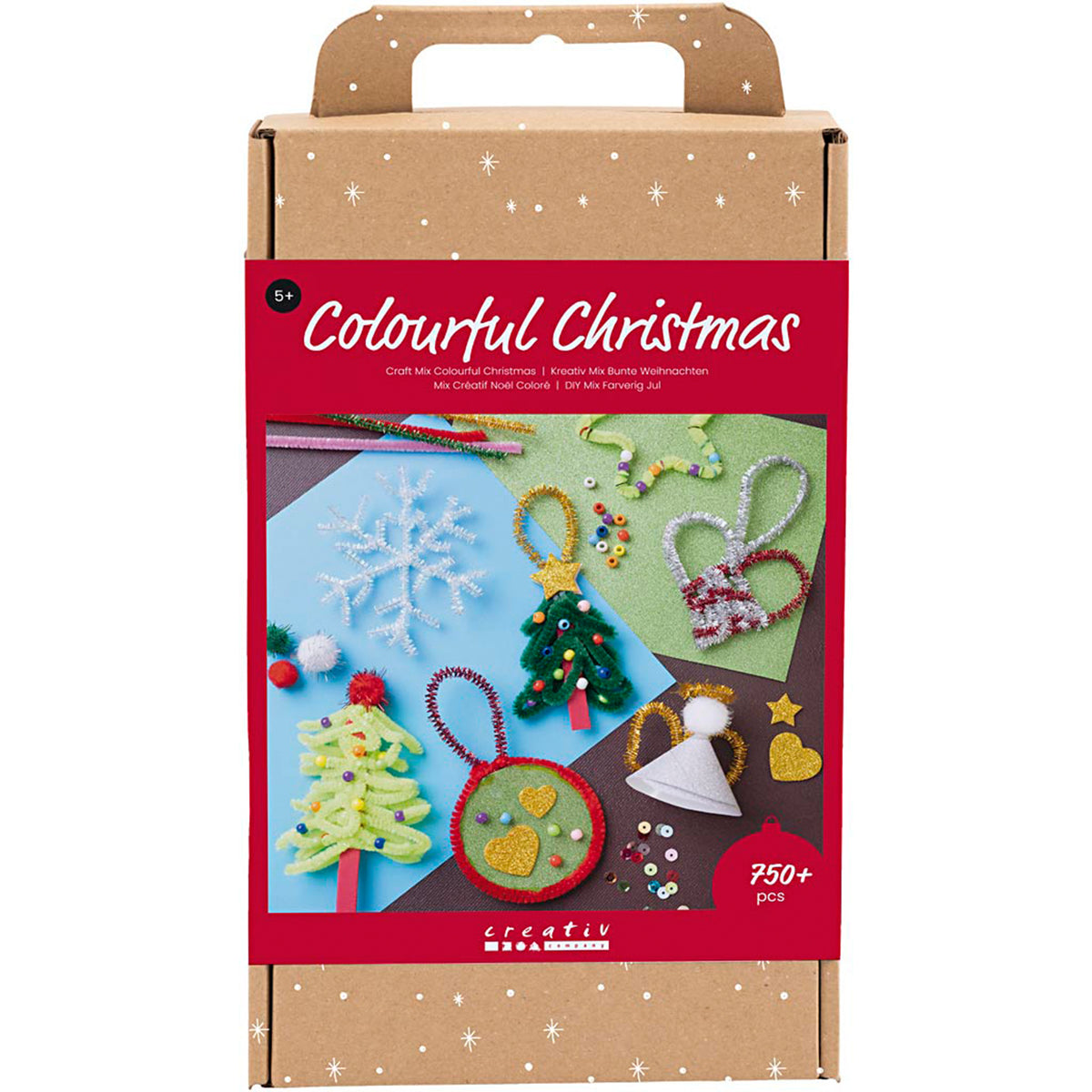 CREATIV COMPANY Craft Mix - Colourful Christmas, Christmas figures, assorted colours, 18.6cm x 5cm x 31.4cm (7.32in x 1.96in x 12.36in)