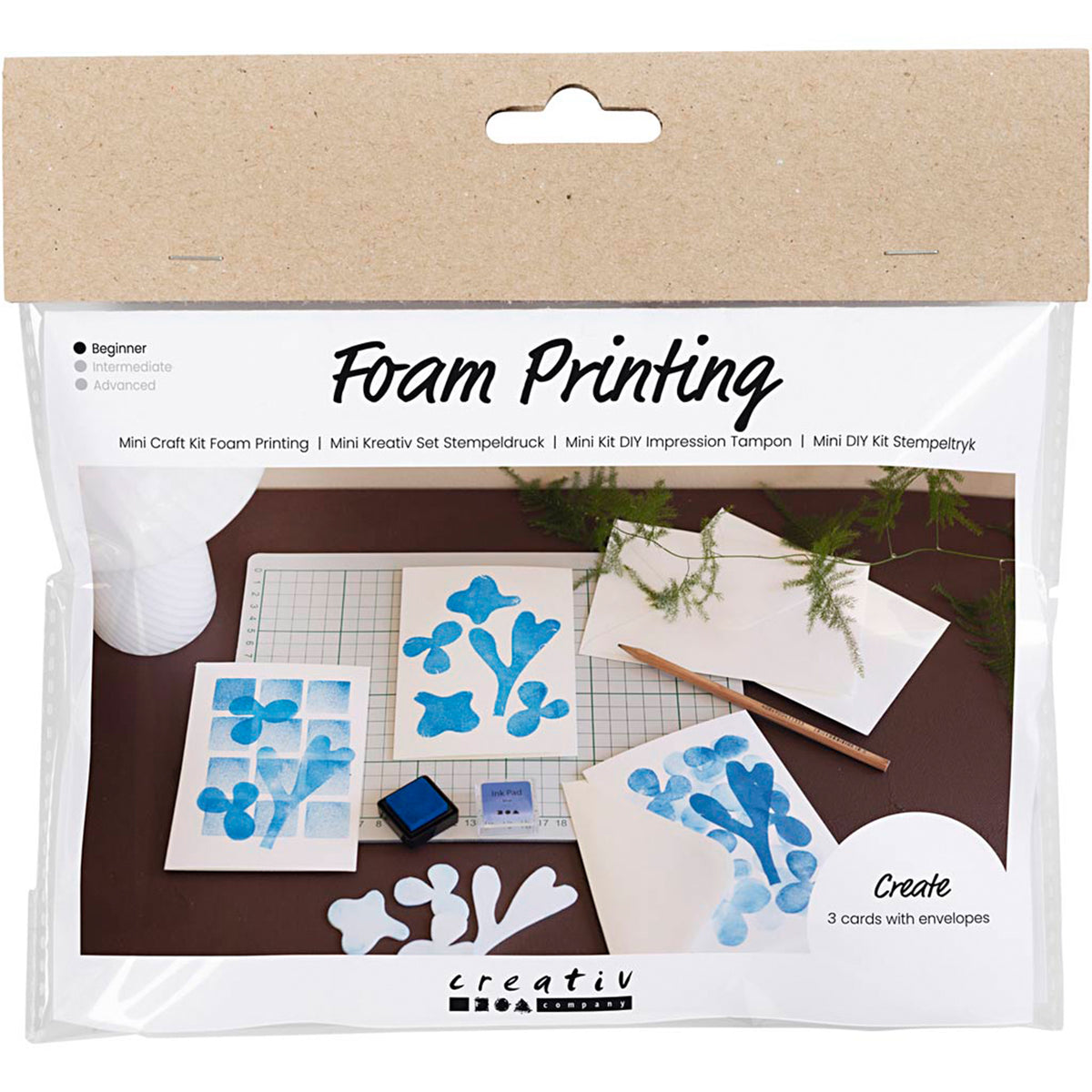 CREATIV COMPANY Mini Craft Kit Foam Printing 18cm x 2.5cm x 17cm (7in x 0.98in x 6.69in) - card with design