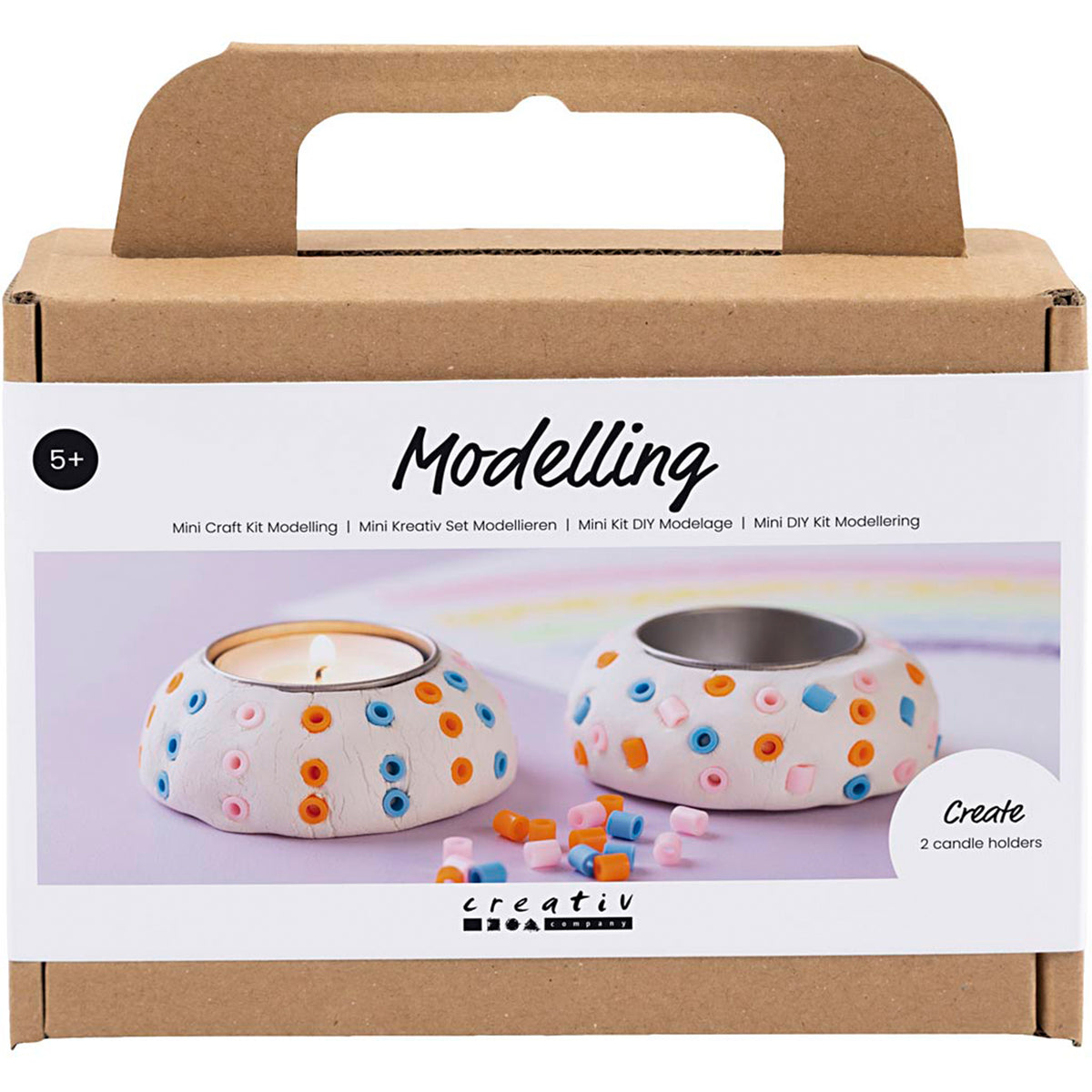 CREATIV COMPANY Mini Craft Kit 18.6cm x 5cm x 13.2cm (7.32in x 1.96in x 5.19in) - Modelling, Candle holders, white