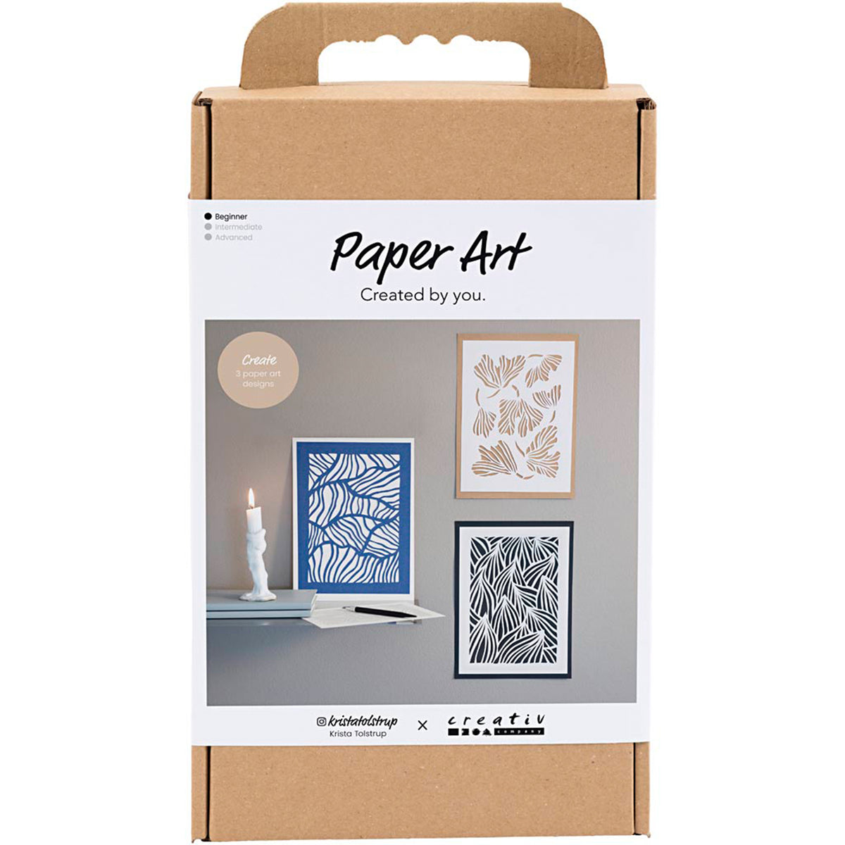 CREATIV COMPANY Paper Art Craft Kit 18.6cm x 5cm x 31.4cm (7.32in x 1.96in x 12.36in) - off white