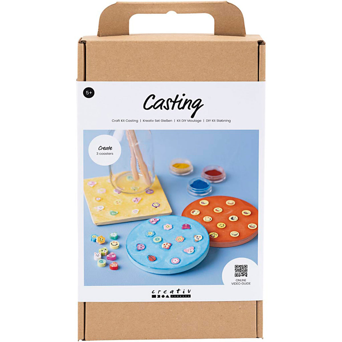 CREATIV COMPANY Casting Craft Kit - Tiles, blue, red, yellow, 18.6cm x 5cm x 31.4cm (7.32in x 1.96in x 12.36in)