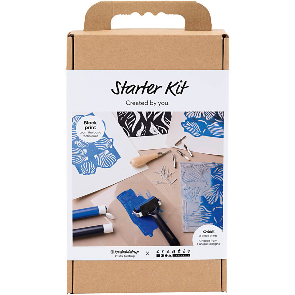 CREATIV COMPANY Starter Craft Kit 18.6cm x 5cm x 31.4cm (7.32in x 1.96in x 12.36in) - Block Printing