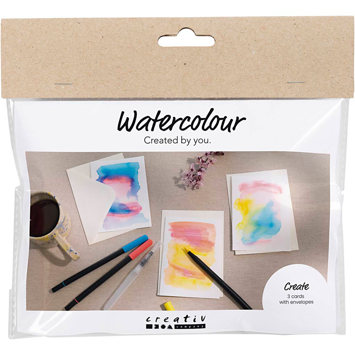 CREATIV COMPANY Mini Craft Kit Watercolour 18cm x 2cm x 17cm (7in x 0.78in x 6.69in)- cards and envelopes