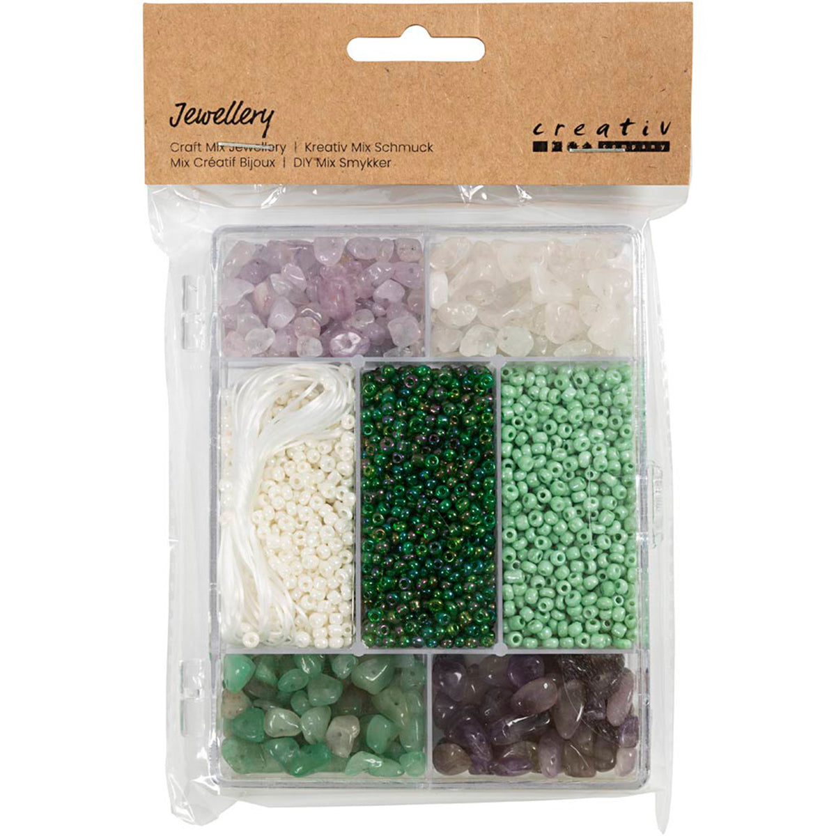 CREATIV COMPANY Craft Mix - Jewellery, Crystals, 12cm x 2cm x 17cm (4.72in x 0.78in x 6.7in) - 2460 pcs assorted