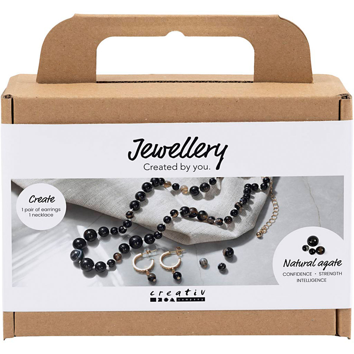 CREATIV COMPANY Jewellery Mini Craft Mix - Necklace and earrings, black, 18.6cm x 5cm x 13.2cm (7.32in x 1.96in x 5.19in)