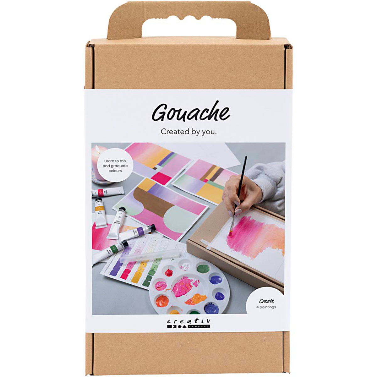 CREATIV COMPANY Gouache Paintings Craft Kit 18.6cm x 5cm x 31.4cm (7.32in x 1.96in x 12.36in) - assorted colours