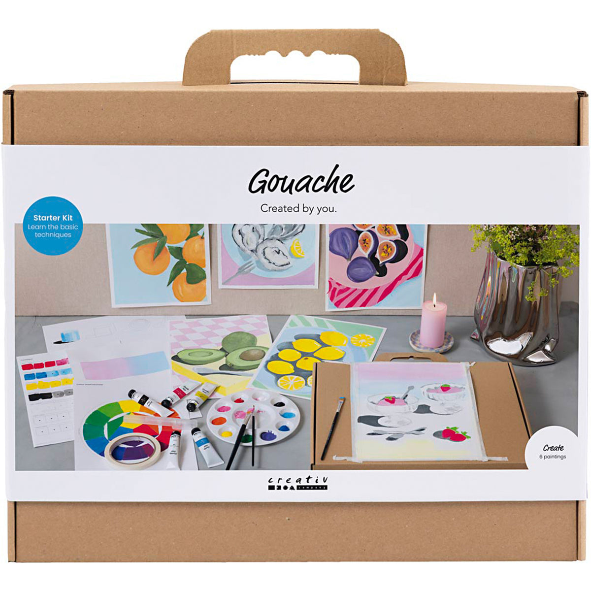 CREATIV COMPANY Gouache Paintings Starter Craft Kit 38.2cm x 5cm x 31.4cm (15in x 1.96in x 12.36in) - assorted colours