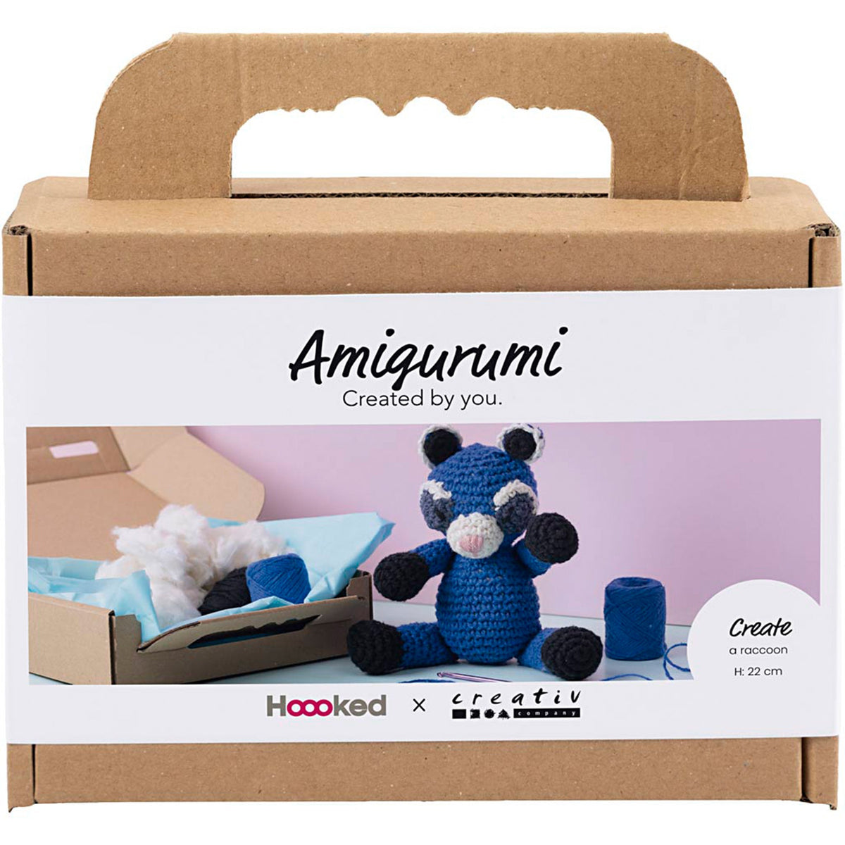 CREATIV COMPANY Amigurumi Craft Kit 18.6cm x 5cm x 13.2cm (7.32in x 1.96in x 5.19in) - Raccoon