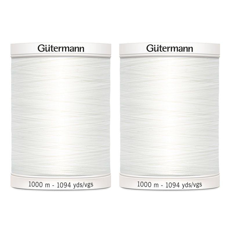 Gutermann 2-Pack - Sew-All Thread 1094 Yards each spool - Nu White