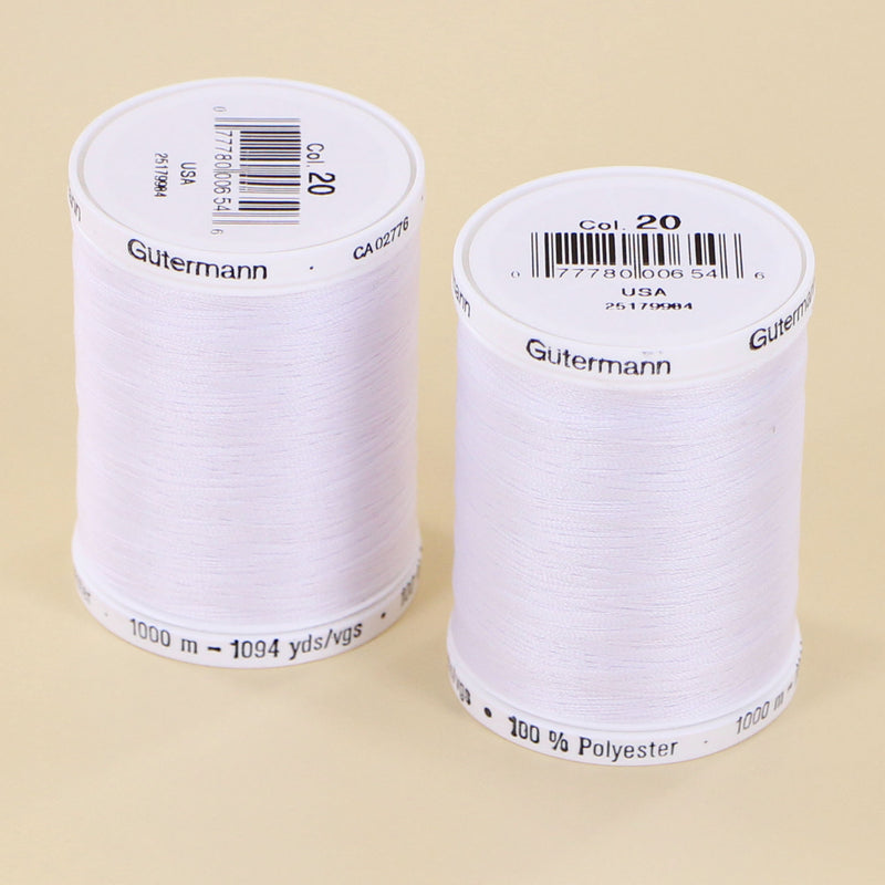 Gutermann 2-Pack - Sew-All Thread 1094 Yards each spool - Nu White