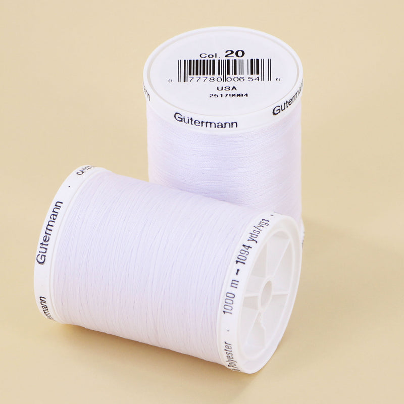 Gutermann 2-Pack - Sew-All Thread 1094 Yards each spool - Nu White
