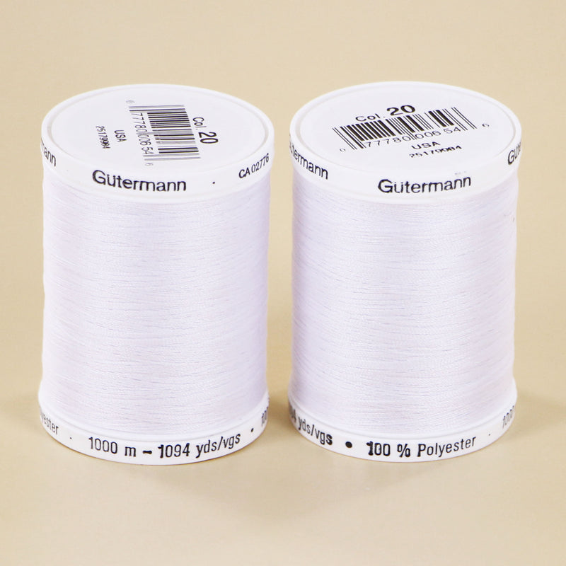 Gutermann 2-Pack - Sew-All Thread 1094 Yards each spool - Nu White