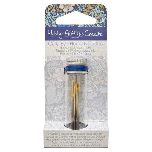 HOBBY GIFT CREATE Gold Eye Assorted Hand Needles 10-Piece