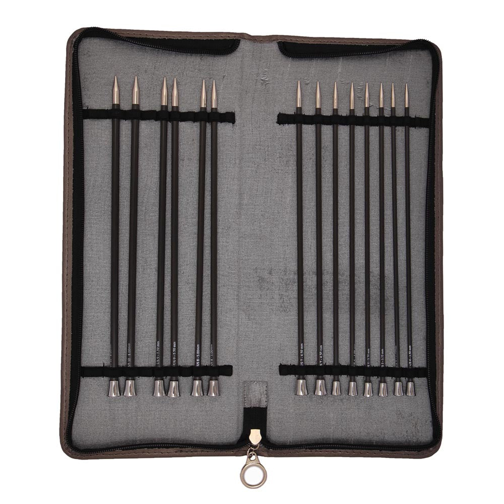 KNITPRO Karbonz Single Point Needle Set 25 cm 7 Sizes KPR110606