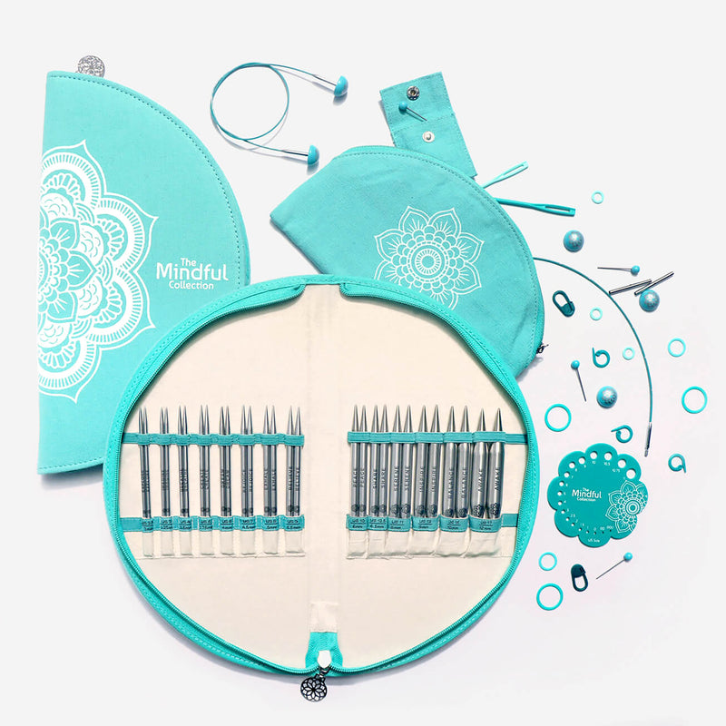 KNITPRO Mindful 12.7cm (5") "Gratitude" Interchangeable Lace Knitting Needles Set - 14 sizes