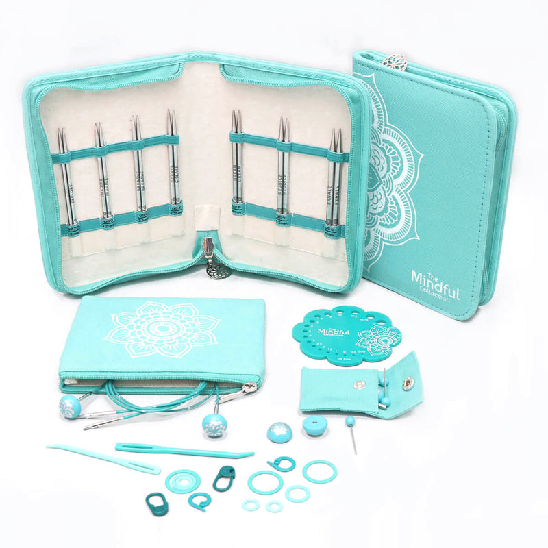 KNITPRO Mindful 12.7cm (5") "Believe" Interchangeable Lace Knitting Needles Set - 7 sizes