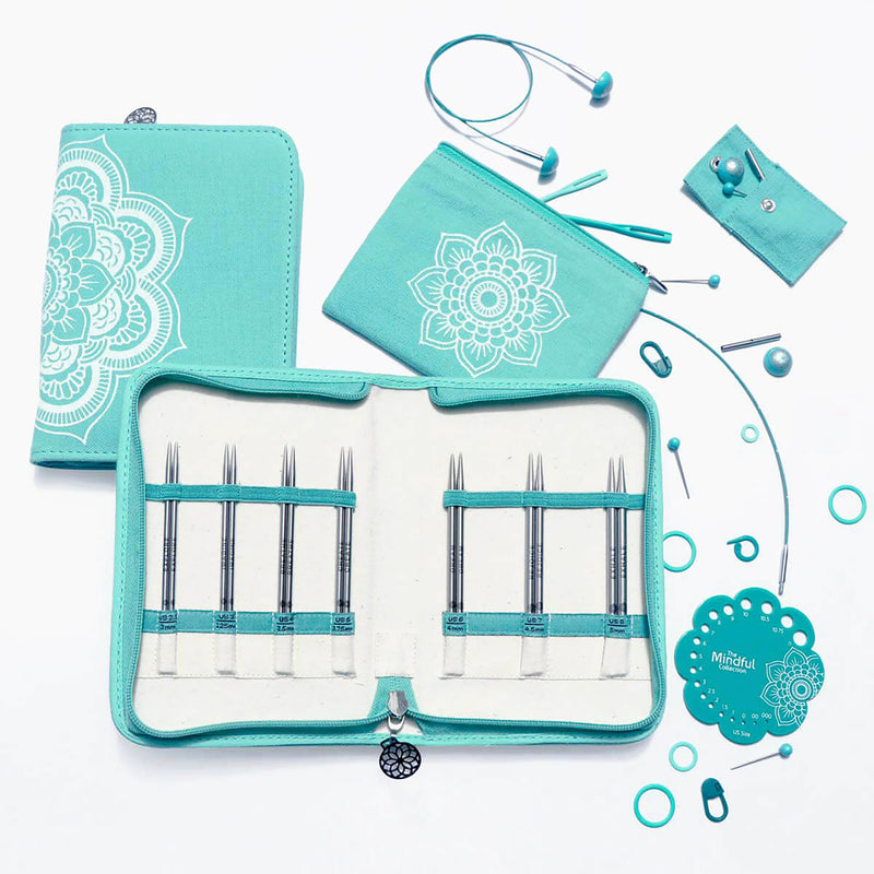 KNITPRO Mindful 12.7cm (5") "Believe" Interchangeable Lace Knitting Needles Set - 7 sizes