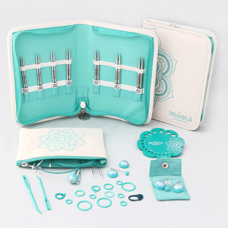 KNITPRO Mindful 10cm (4") "Kindness" Interchangeable Lace Knitting Needles Set - 7 sizes