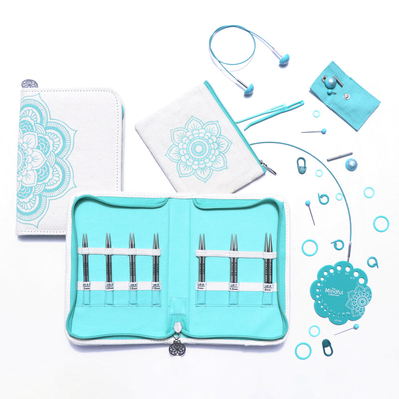 KNITPRO Mindful 10cm (4") "Kindness" Interchangeable Lace Knitting Needles Set - 7 sizes