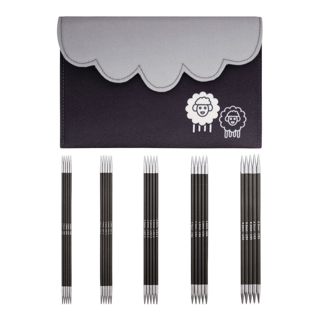 KNITPRO Karbonz Starter Double Pointed Needle Set 20 cm (8 in), product code 41634