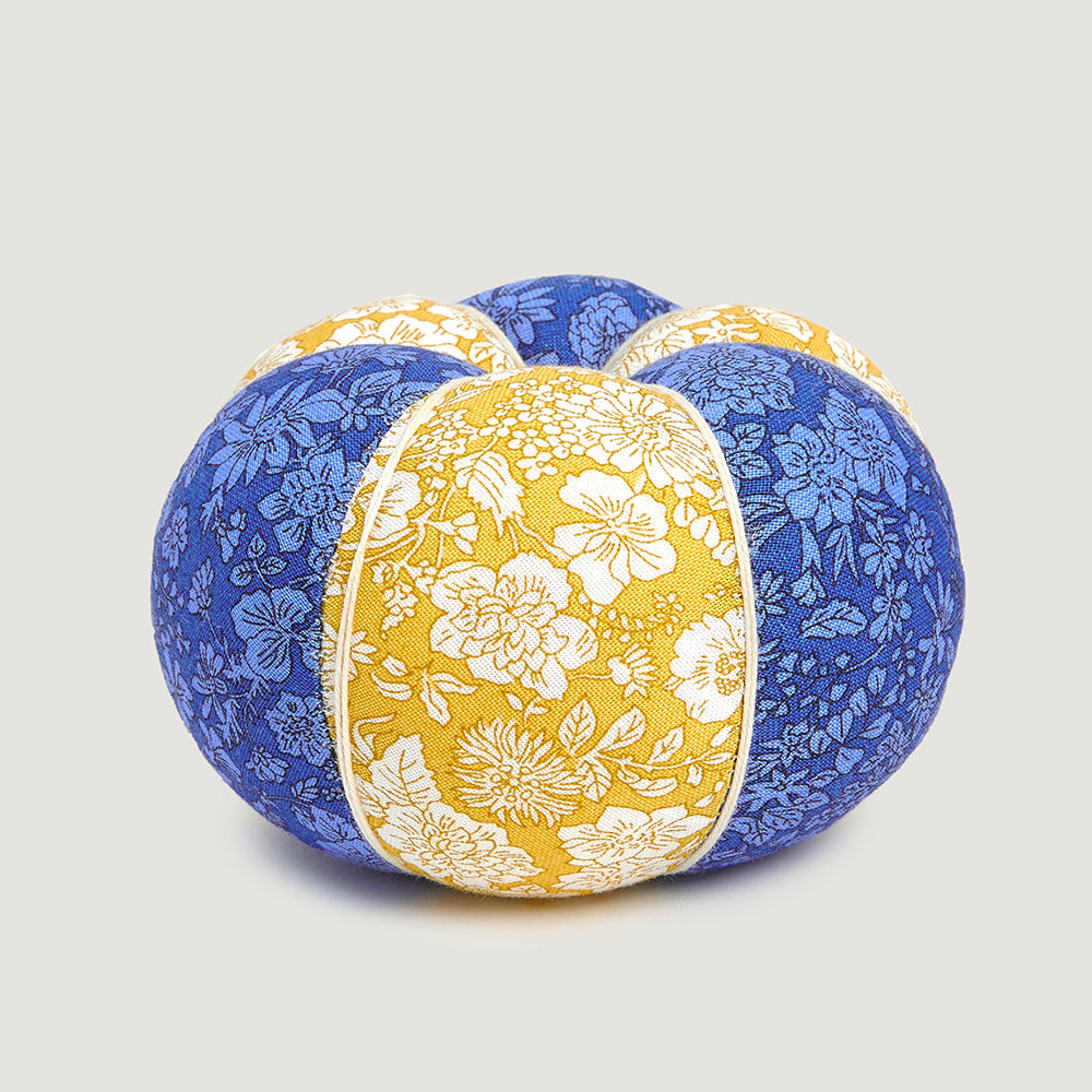 LIBERTY Round Pin Cushion - Emily Belle Ultramarine and Sunshine Yellow