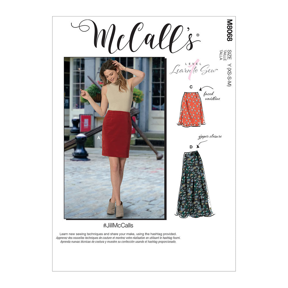 McCALL's M8068 Misses Skirt / Pants sewing pattern
