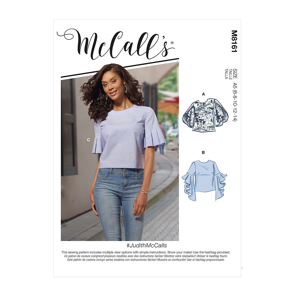 McCALL's M8161 Misses' Tops With Trumpet, Tulip, Pleated Or Bubble Sleeves