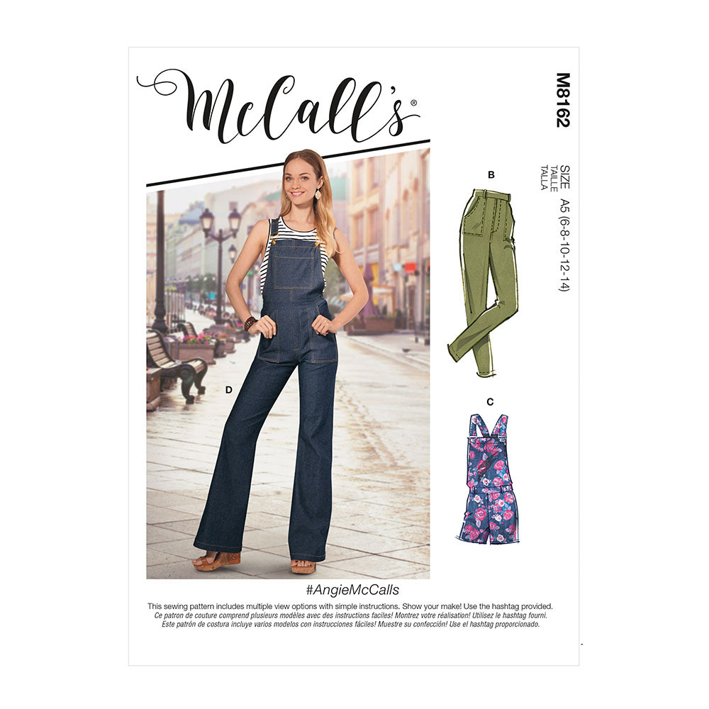 McCALL's M8162 Misses' Flared Jeans, Overalls, Skinny Jeans & Shortalls