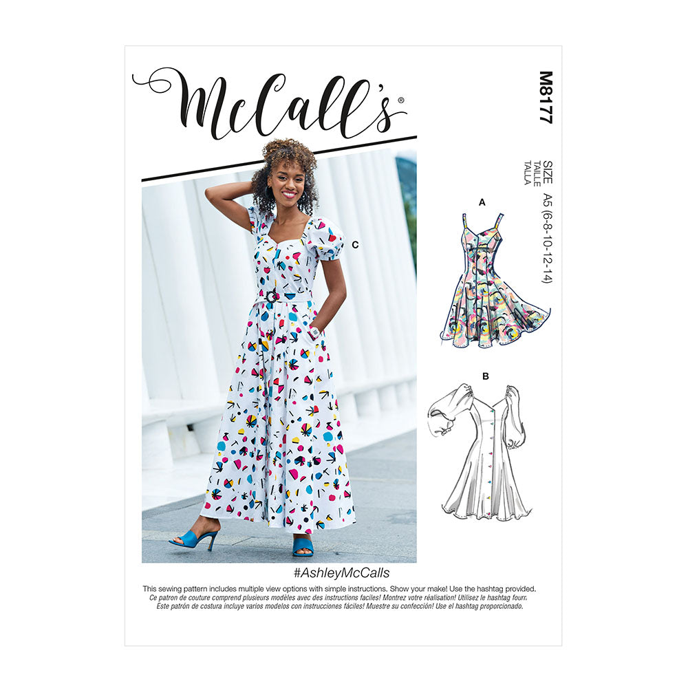McCALL's M8177 Misses' Dresses & Belt