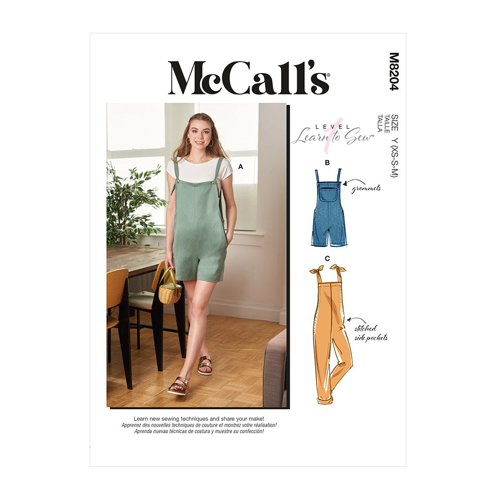 McCALL's M8204 Misses' Overalls
