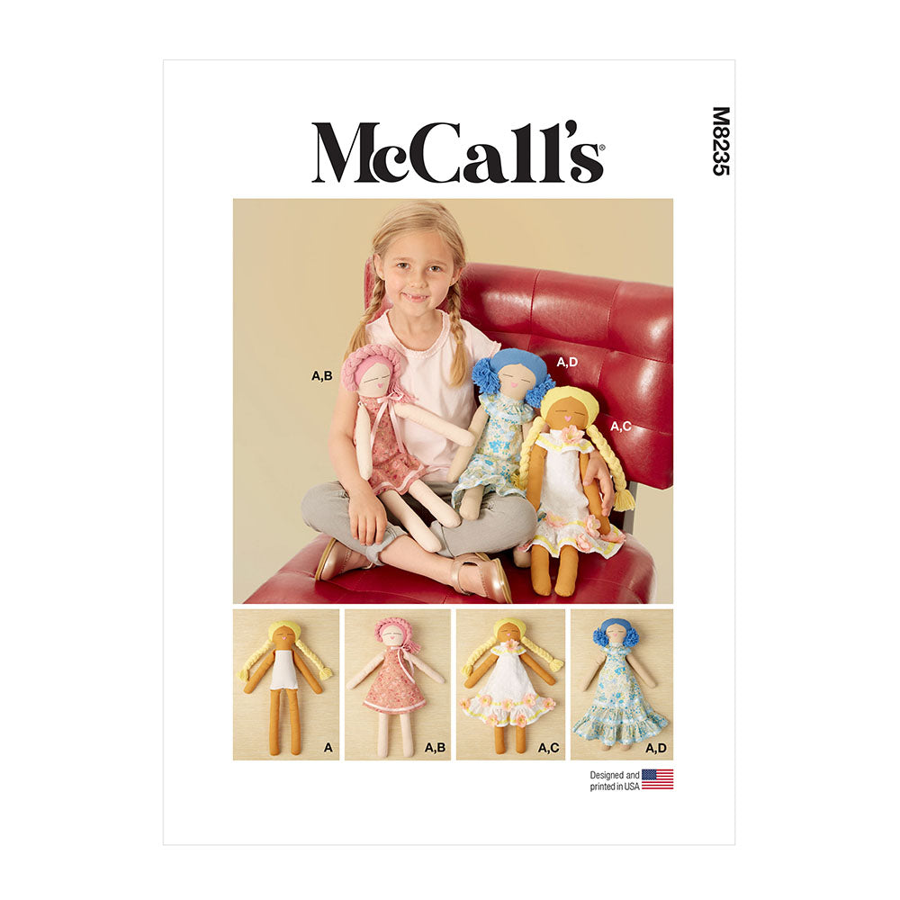McCALL's M8235 18 Cloth Dolls