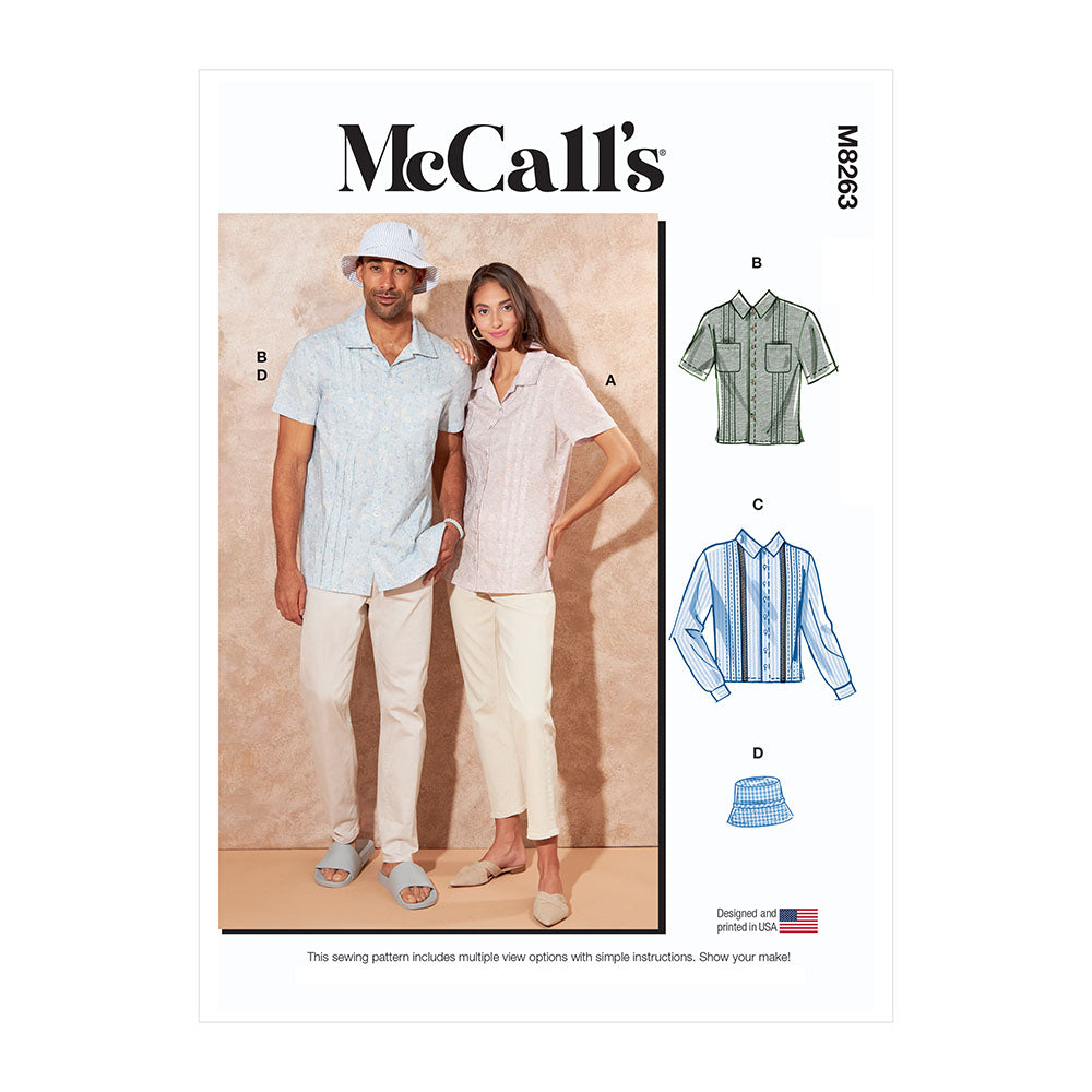 McCALL's M8263 Unisex Shirts & Hat
