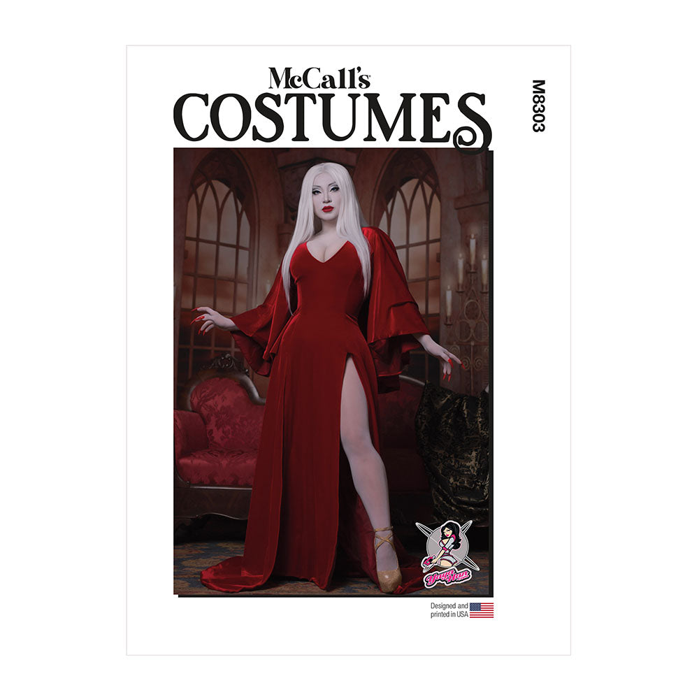 McCALL's M8303 Dress and Sleeved Cape sewing pattern