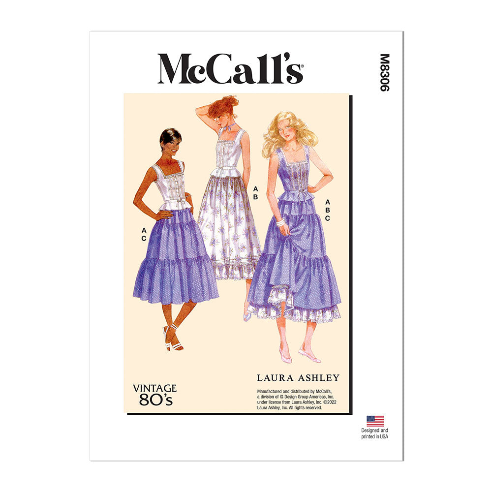 McCALL's M8306 Misses' Top and Skirts By Laura Ashley