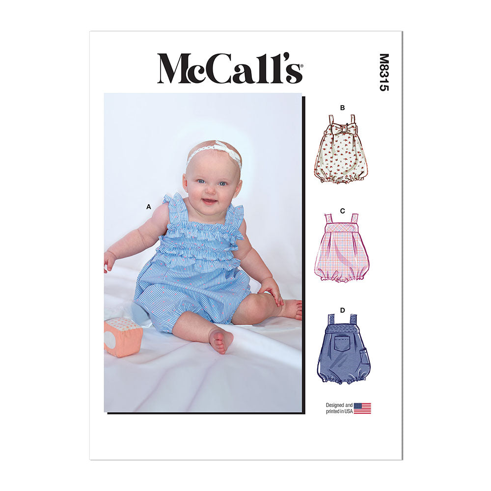 McCALL's M8315 Infants' Rompers