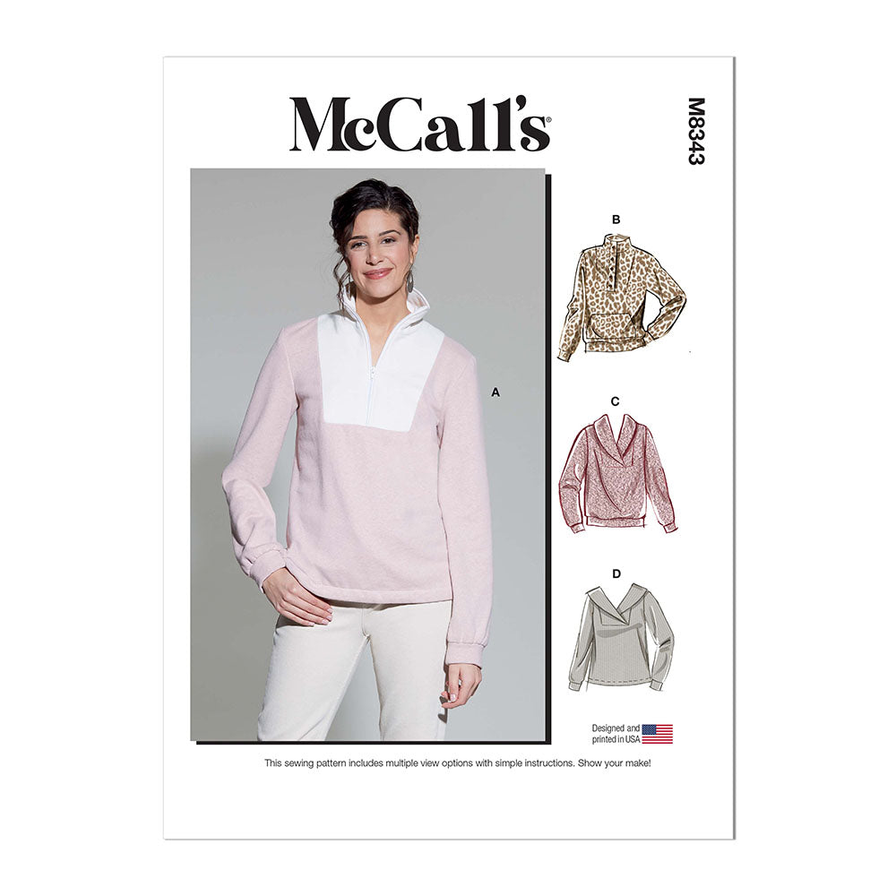 McCALL's M8343 Misses' Pull-Over Top