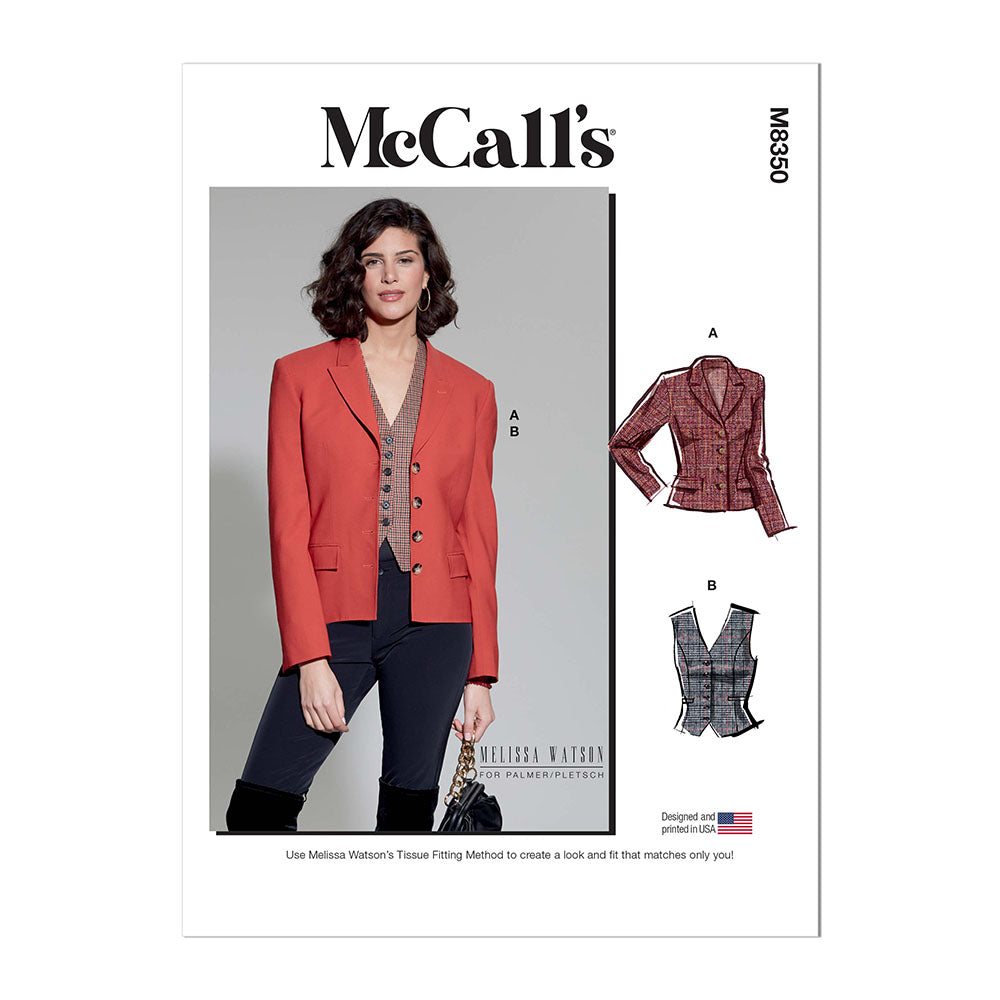 McCALL's M8350 Misses' Blazer and Vest By Melissa Watson