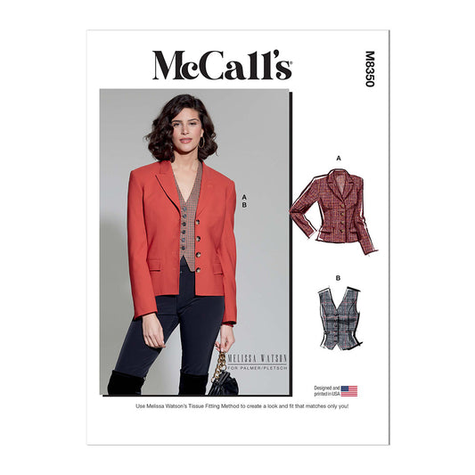 McCALL's M8350 Misses' Blazer and Vest By Melissa Watson