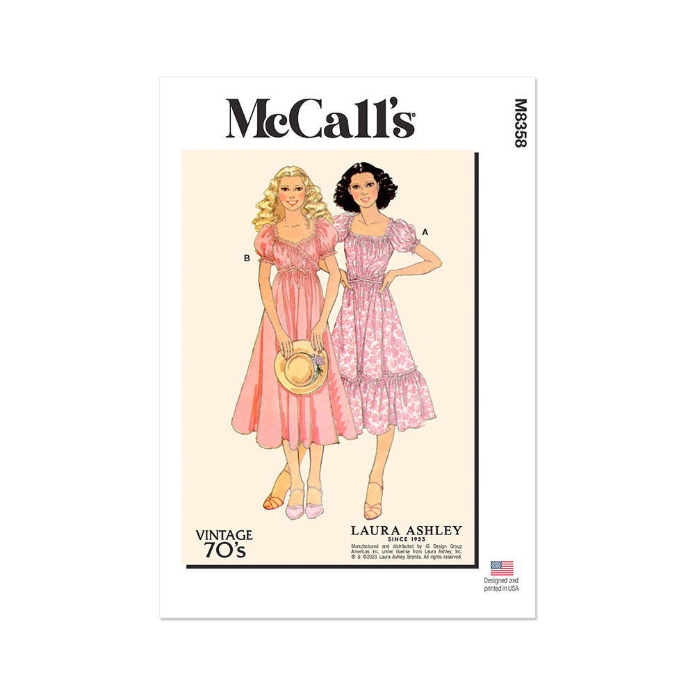 McCALL's M8358 Misses' Vintage Wrap Dress By Laura Ashley
