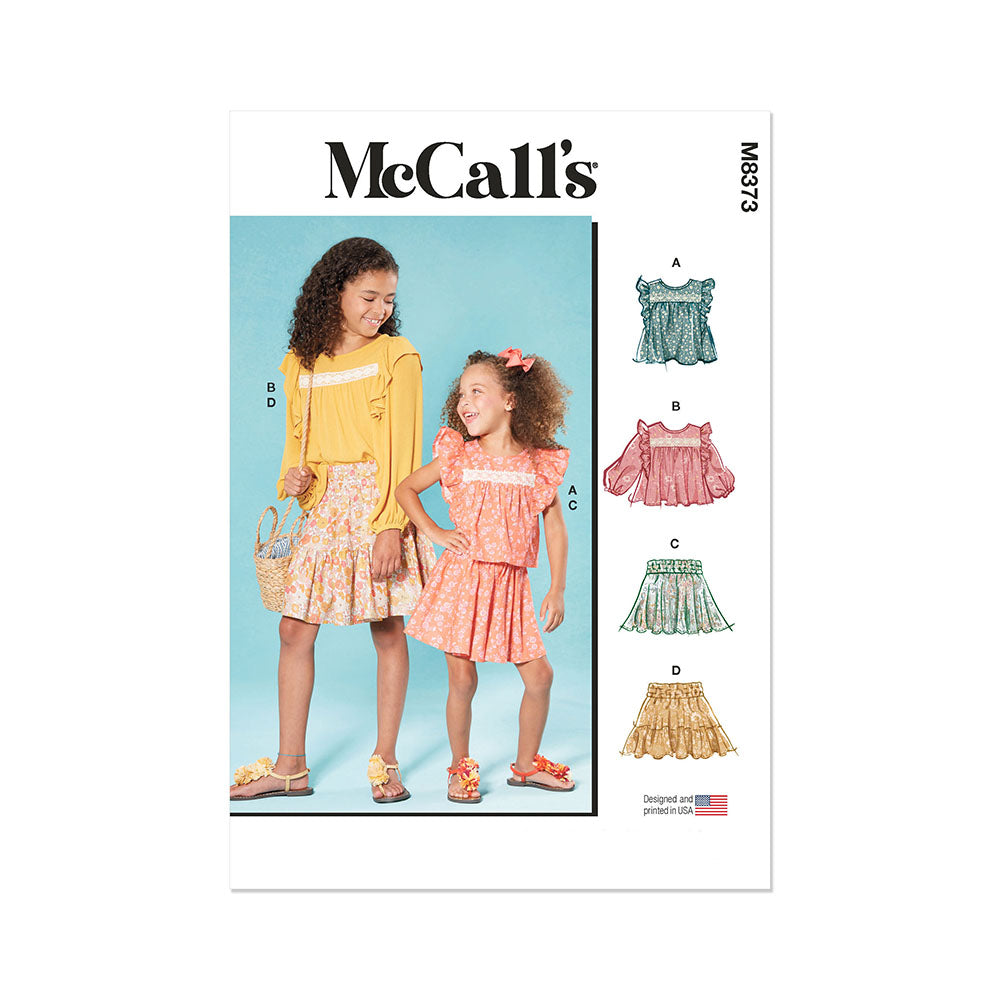 McCALL's M8373 Children's and Girls' Top and Skirt