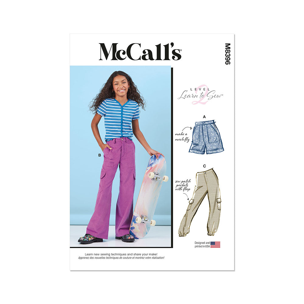 McCALL's M8396 Girls' Shorts and Cargo Pants