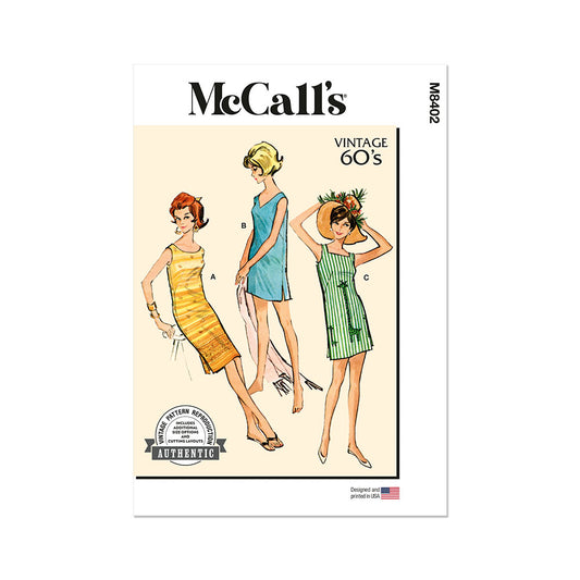 McCALL's M8402 Misses' Dresses in Two Lengths with Choice of Three Necklines