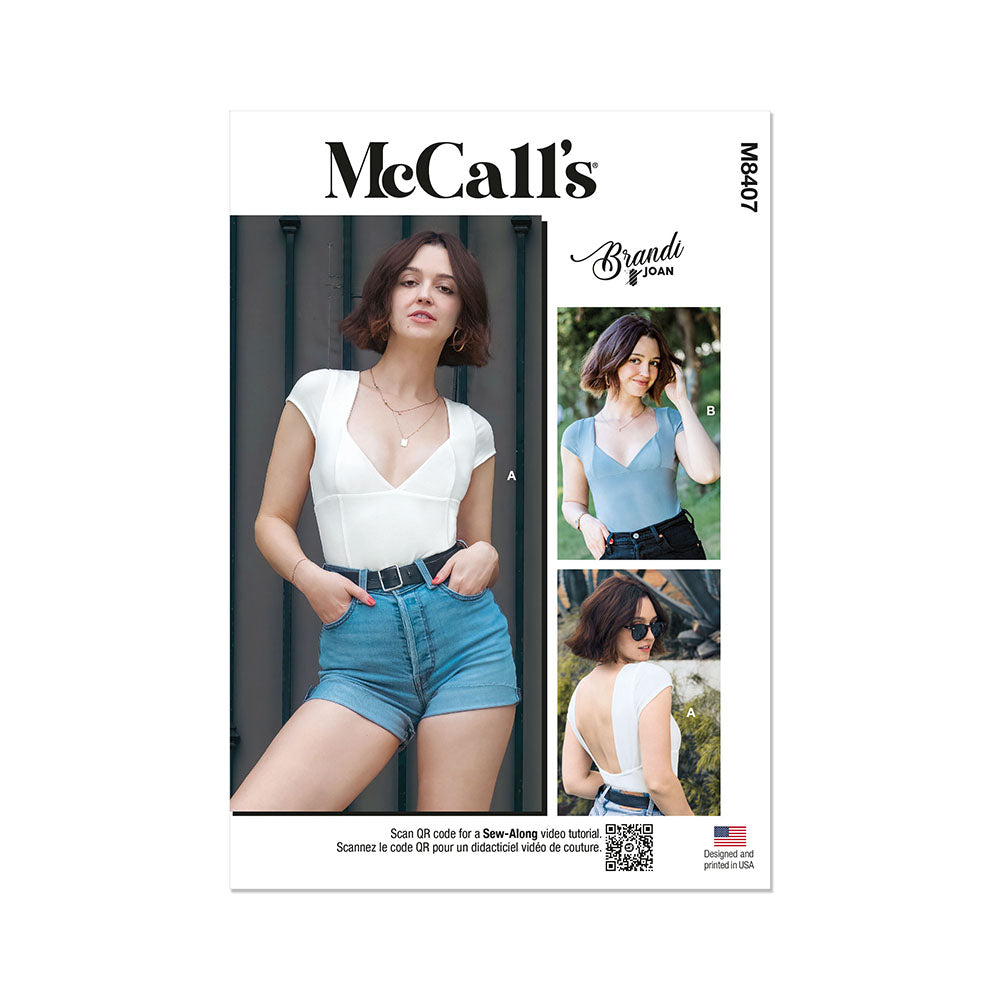 McCALL's M8407 Misses' Knit Bodysuit and Top by Brandi Joan