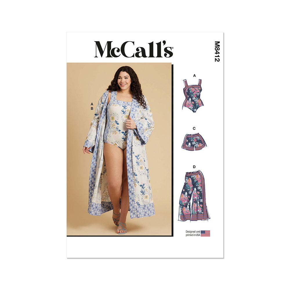 McCALL's M8412 Women's Bodysuit, Robe, Shorts and Pants
